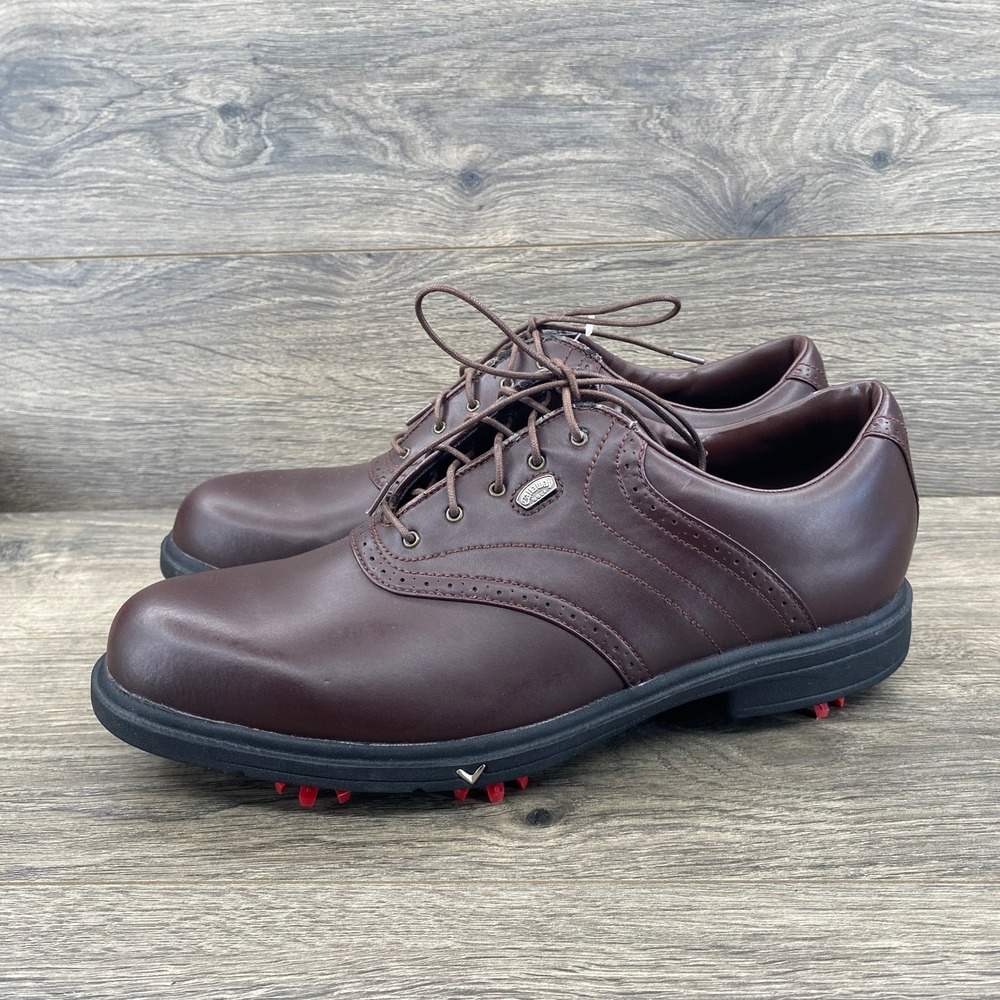 Callaway Golf Shoes Mens Size 11 Brown Leather Spiked CG Sport Saddle Oxford